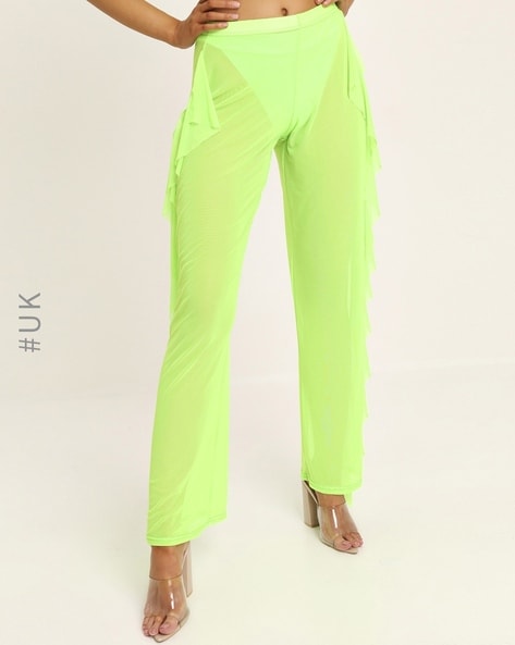 Tailored trousers - Neon green - Ladies | H&M IN