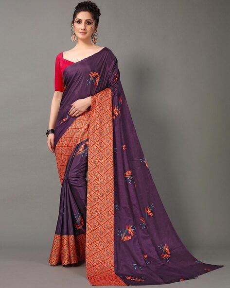 Printed, Floral Print Daily Wear Georgette, Chiffon Saree Price in India,  Full Specifications & Offers | DTashion.com
