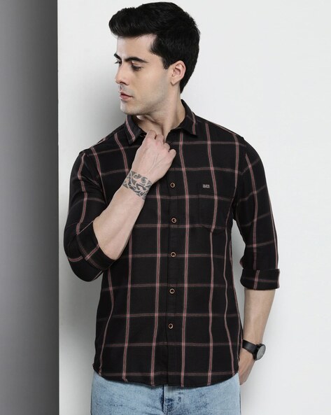 Checked Shirt with Patch Pocket