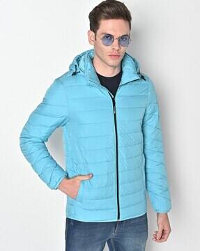 tom tailor denim hooded quilted jacket