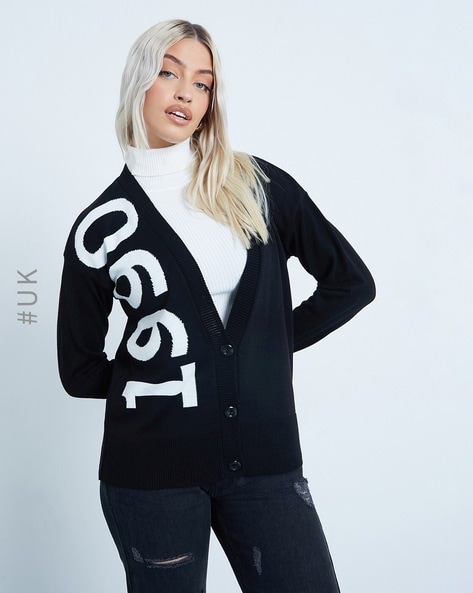 Buy White & Black Sweaters & Cardigans for Women by AJIO Online