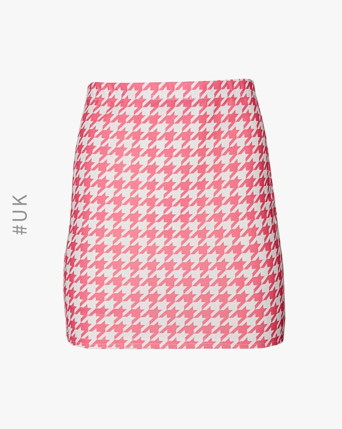 Pink 2024 houndstooth skirt