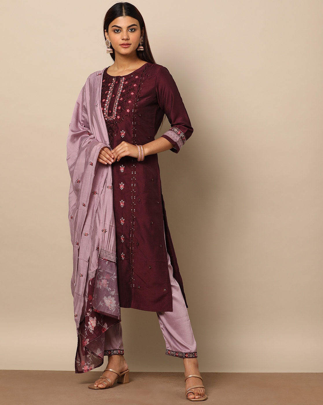 Buy Lavender Kurta Suit Sets for Women by Indie Picks Online