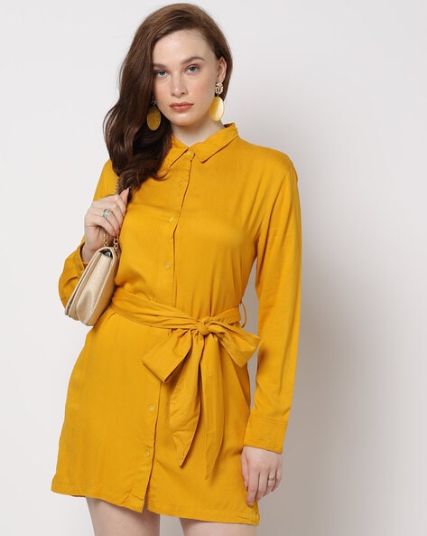 Buy Mustard Dresses for Women by FREEHAND Online