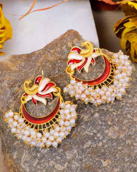 Buy Matsya Statement Silver Dangle Earrings Online | Paksha - Paksha India