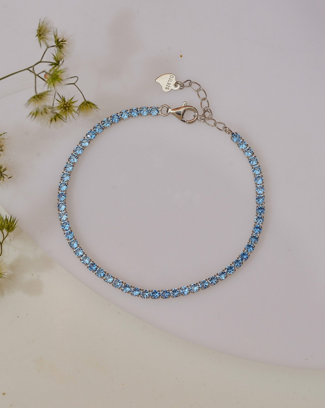 Princess Light Blue Sapphire Tennis Bracelet  SUZANNE KALAN