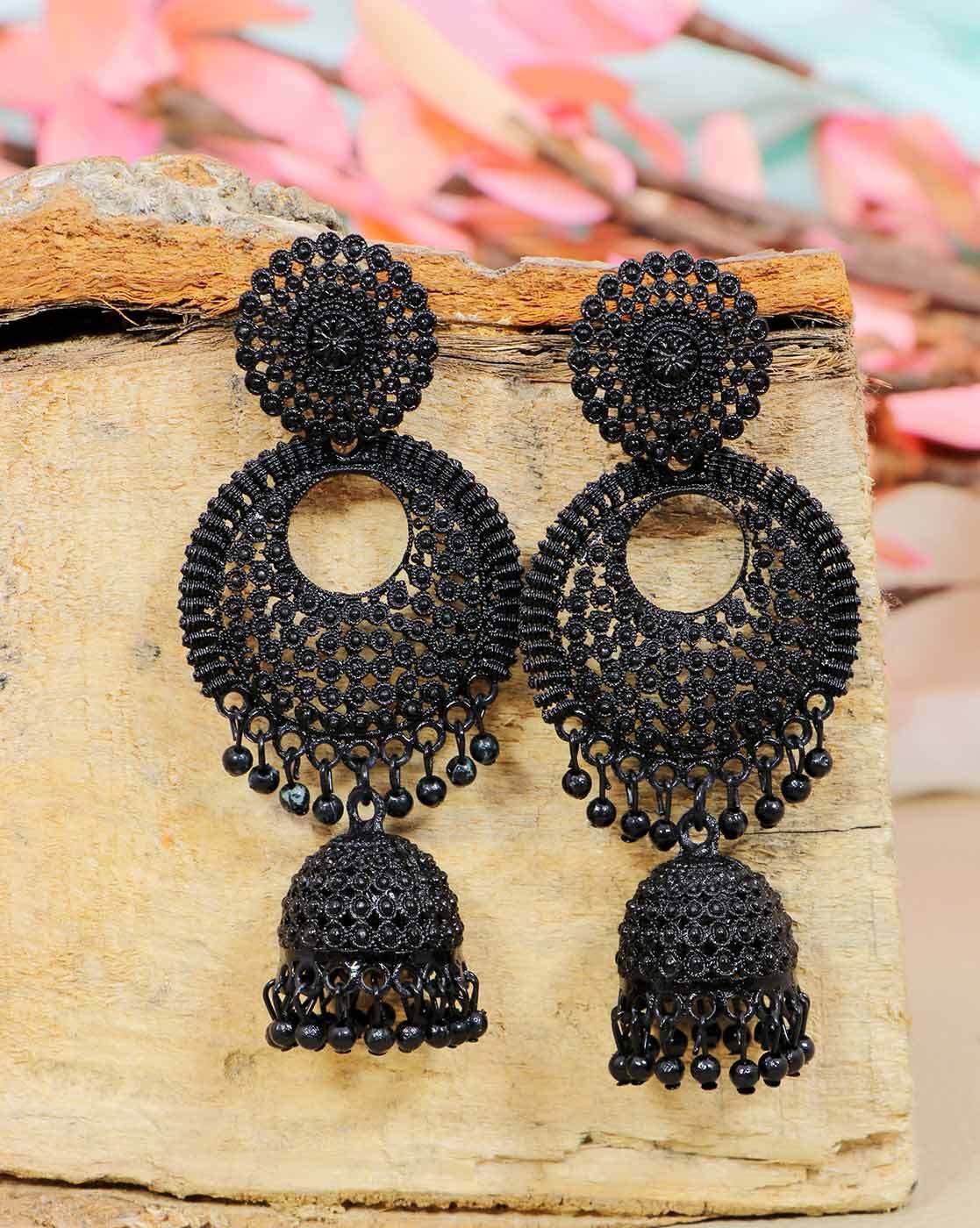 Buy Black Earrings for Women by Lookteen Online  Ajiocom