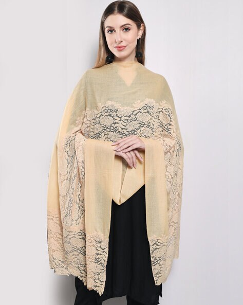 Lace Woollen Long Stole Price in India