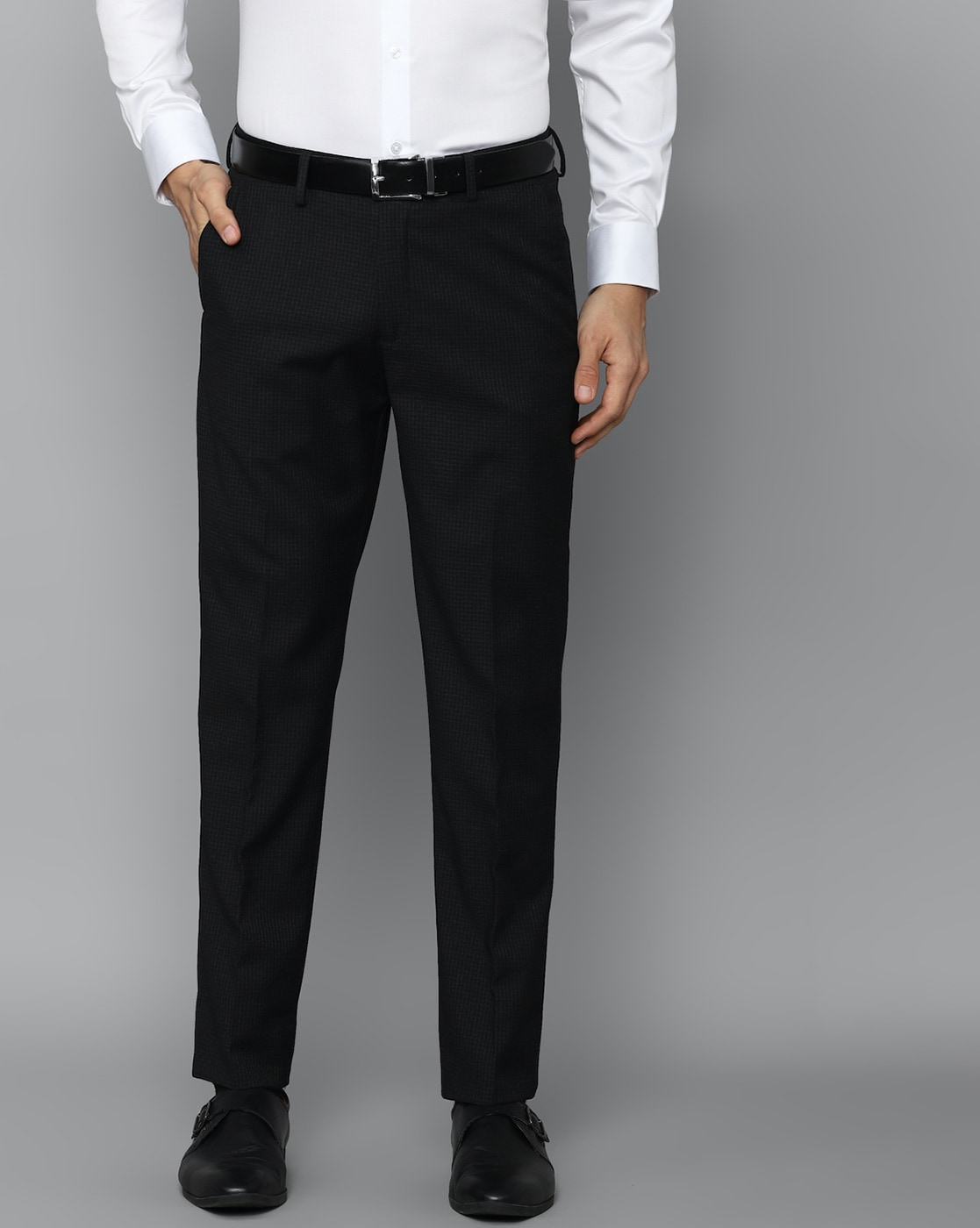 John Lewis Slim Bi-Stretch Trousers, Black at John Lewis & Partners