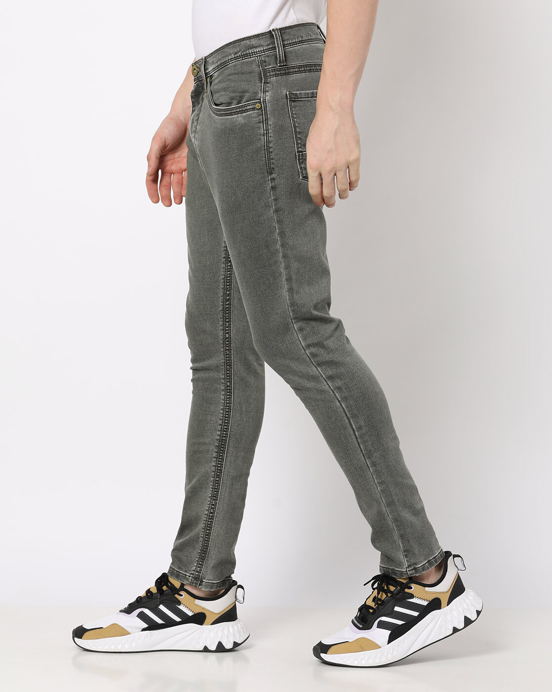 Loose Jeans - Olive green - Men | H&M IN