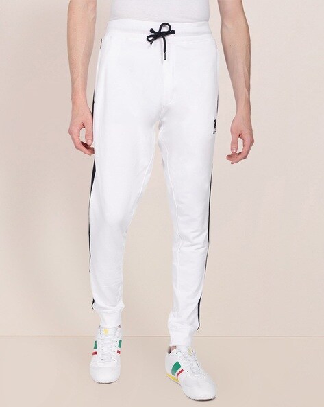 Side Stripe White Jogger Pants  White jogger pants, White joggers, Pants  for women