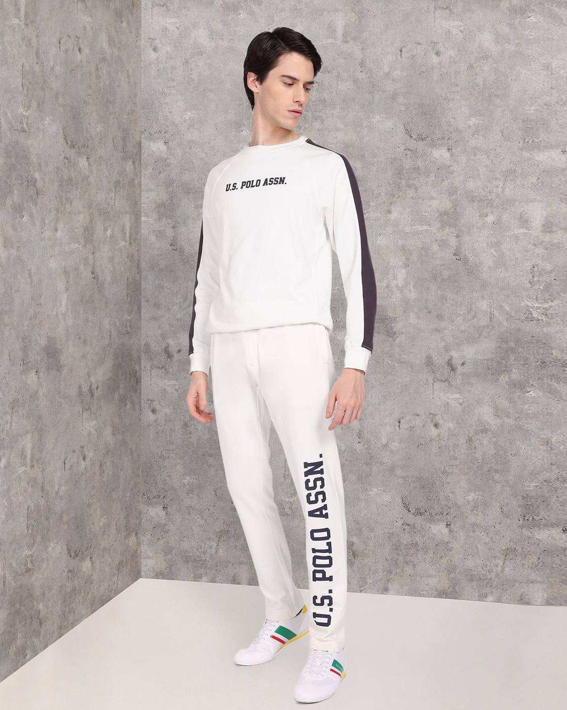 U.S. POLO ASSN. Printed Men White Track Pants - Buy U.S. POLO ASSN. Printed  Men White Track Pants Online at Best Prices in India