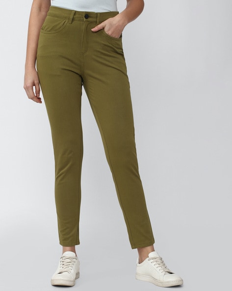 Buy Urban Buccachi Women Black Solid Cotton Blend Regular Fit Trousers (M)  Online at Best Prices in India - JioMart.