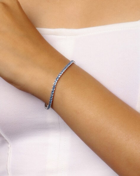 Buy Silver  Blue Bracelets  Bangles for Women by Ornate Jewels Online   Ajiocom