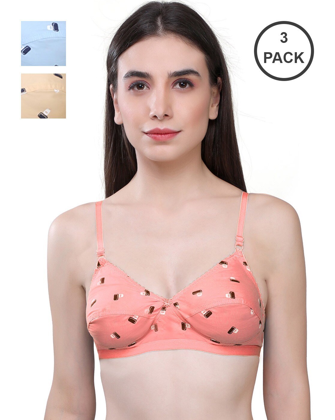 Buy Shyaway Shyle Non Padded Seamed Everyday Bra Multicolour (Pack