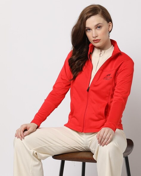 Full Sleeve Ladies Cherry Red Leather Jacket, Pattern : Plain, Occasion :  Casual Wear, Party Wear at Rs 8,500 / Piece in Delhi