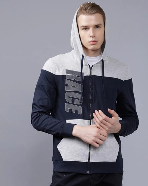 Buy Navy Blue Grey Sweatshirt Hoodies for Men by The Indian