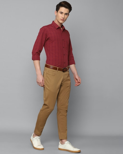 Buy Louis Philippe Men Slim Fit Brown Check Fromal Trousers Online - Lulu  Hypermarket India