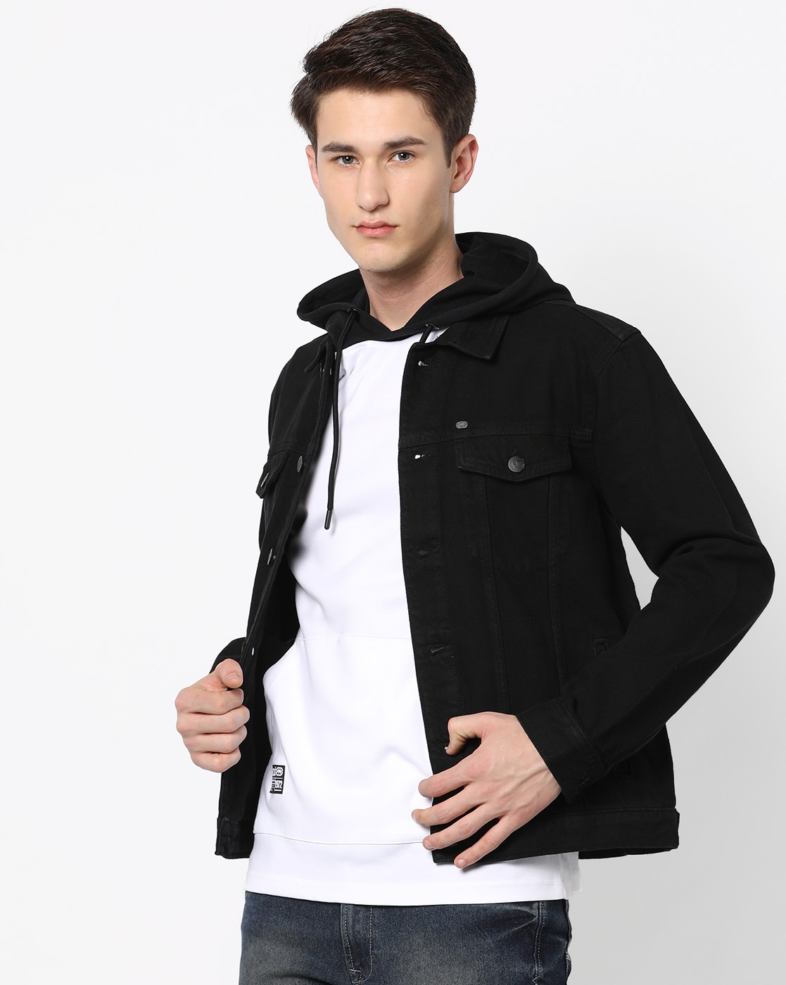 Buy Ecko Unltd Men Black Solid Denim Jacket - Jackets for Men 7578972 |  Myntra