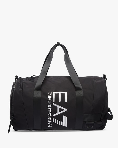 Men Logo Print Gym Bags with Maxi Contrast Logo