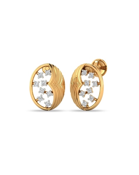 10K Real Gold Hammered Hoop Earrings For Women – JewelHeart