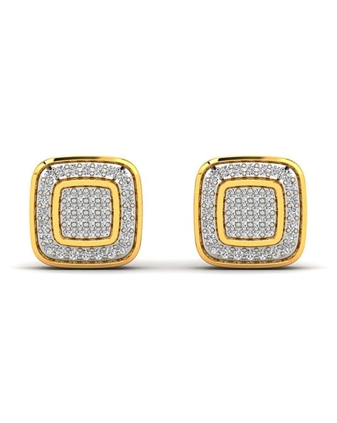 Buy OOMPH Jewellery Gold Plated Round Solitaire Cubic Zirconia Ear Stud  Earrings For Women & Girls Online