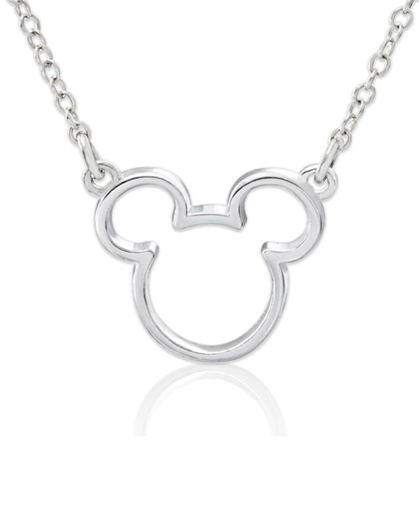 Disney Crystal Mickey Mouse Pendant Necklace in Sterling Silver, 18