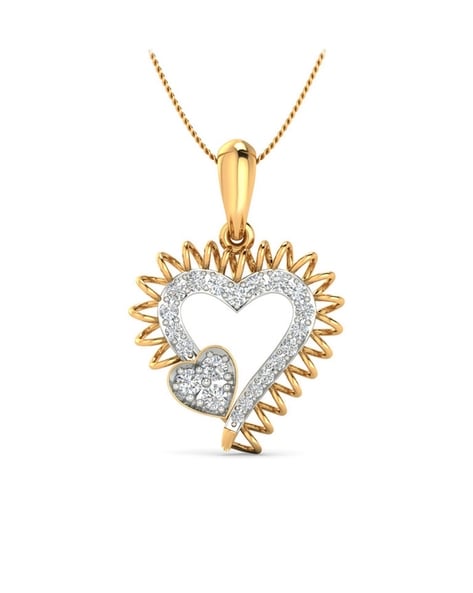 18K White Gold Diamond Claw Set Small Heart Pendant - Gregory Jewellers