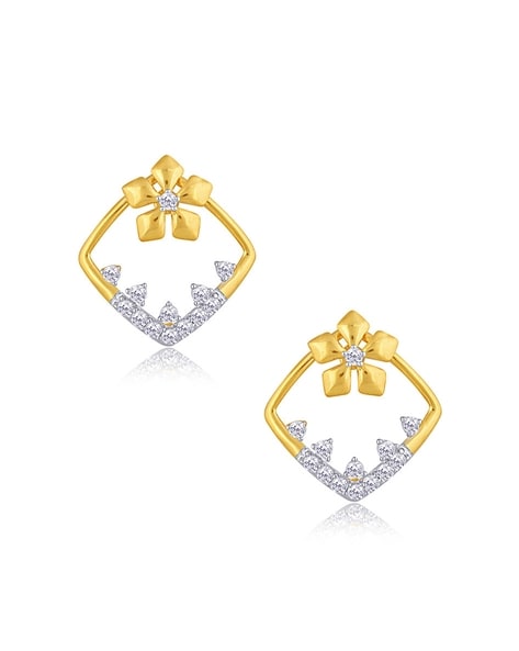 Gold tone block red stone stud/Earrings dj-40222 – dreamjwell