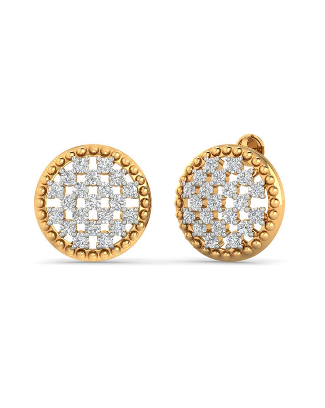 Baguette Diamond Circle Stud Earrings - URBAETIS Fine Jewelry