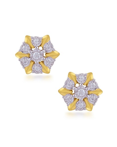 14k Yellow Gold 1/2 Carat Natural Diamond Stud Earrings