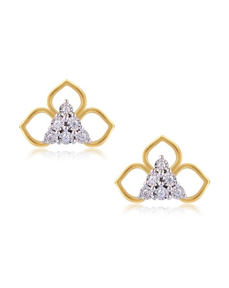 14K Solid Yellow Gold Diamond Teardrop Stud Earrings – Sterling Forever