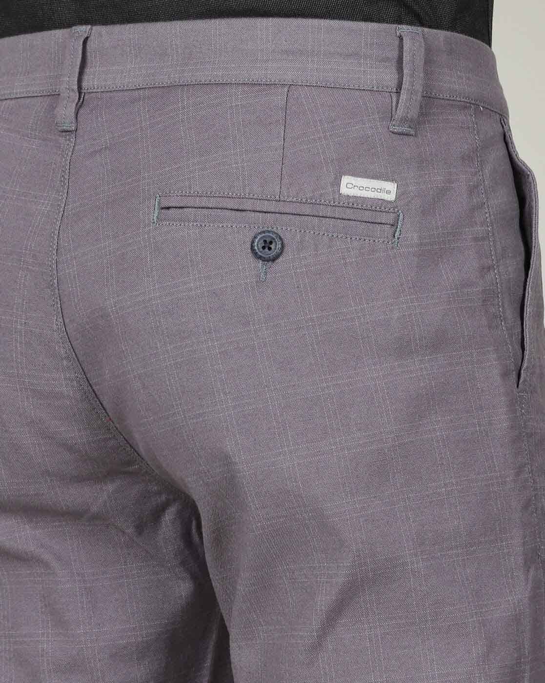 Authentic Crocodile Size 34 Chino Pants Trousers Pleated Cotton Green Brown  | eBay