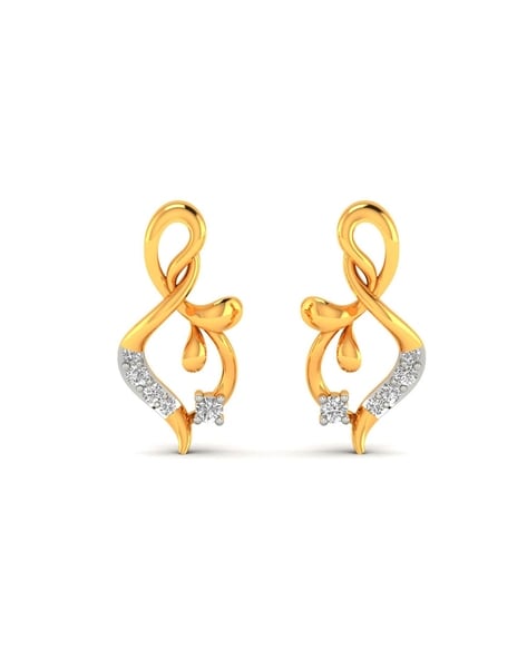 Women's gold diamond hot sale stud earrings