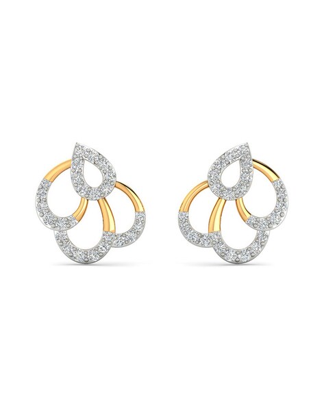 Shop Ezra Diamond Stud Earrings Online | CaratLane US