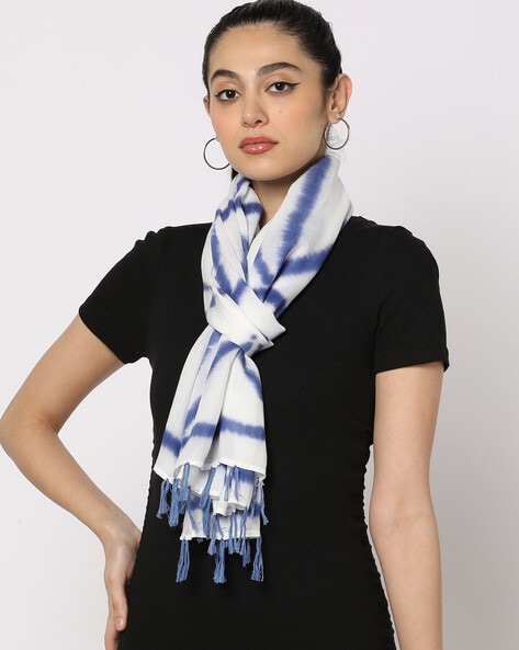 Printed Scarf with Tassels Price in India