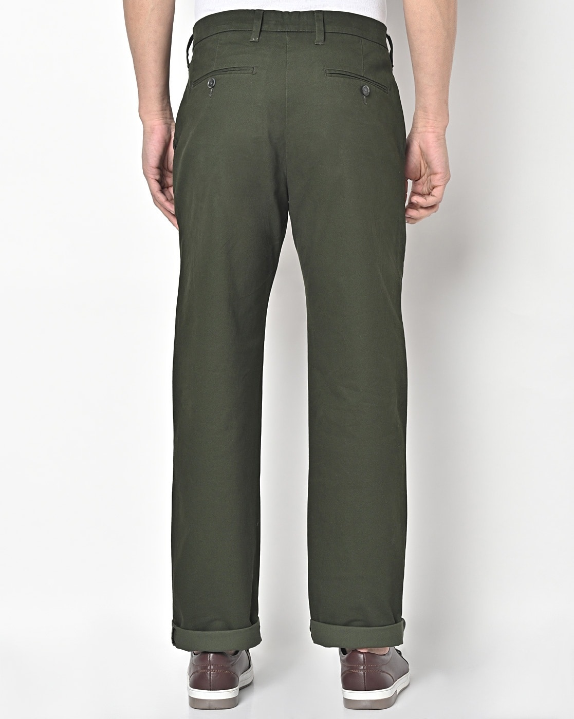 Buy Green Trousers & Pants for Men by Marks & Spencer Online