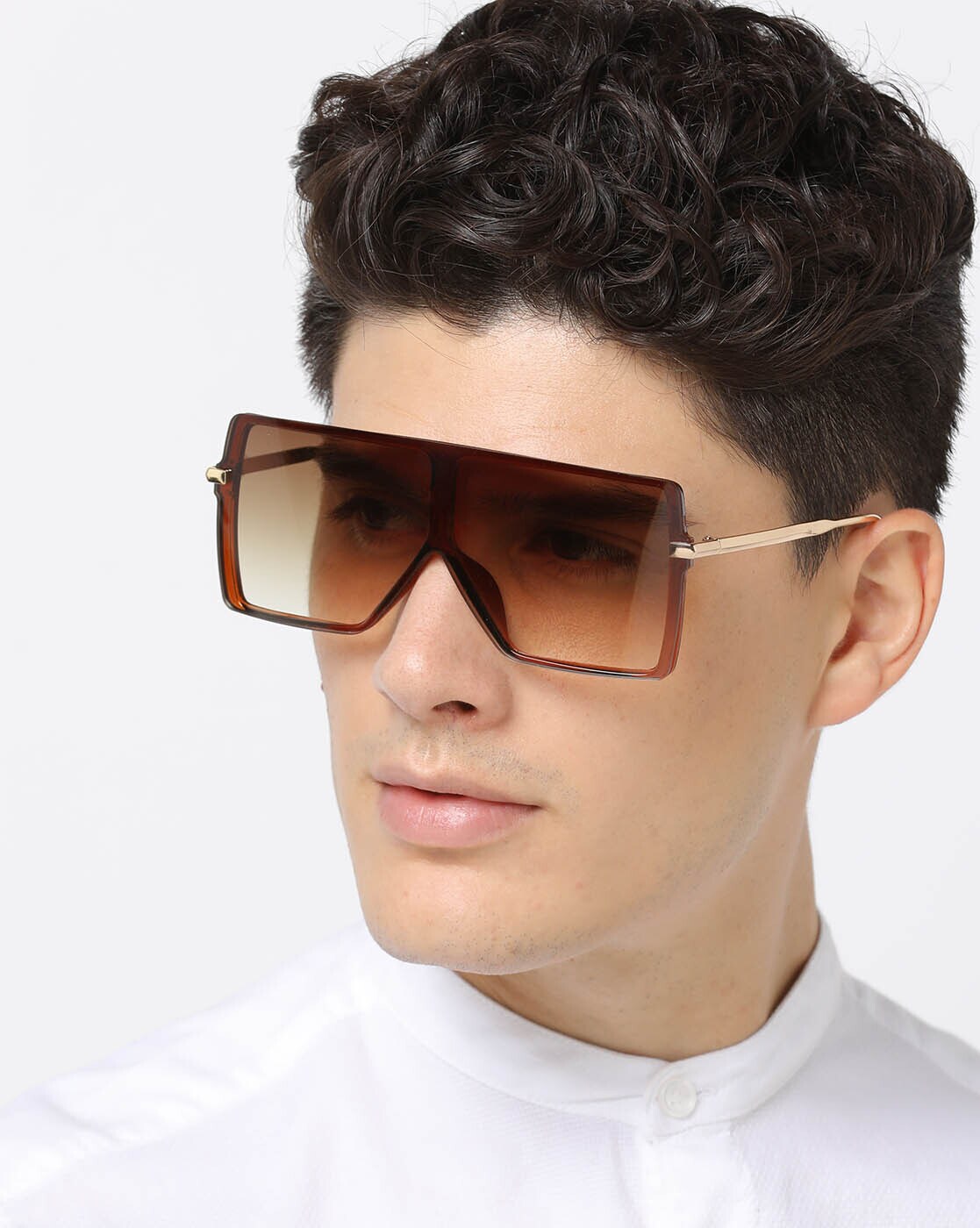 LAVAL | S2071 - Flat Top Metal Oversize Square Fashion Sunglasses - Cramilo  Eyewear - Stylish & Trendy Eyewear