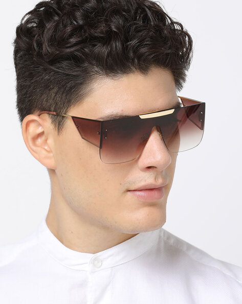 Gold Oversized Grandpa Aviator Tinted Sunglasses with Light Yellow Sunwear  Lenses - Paradise