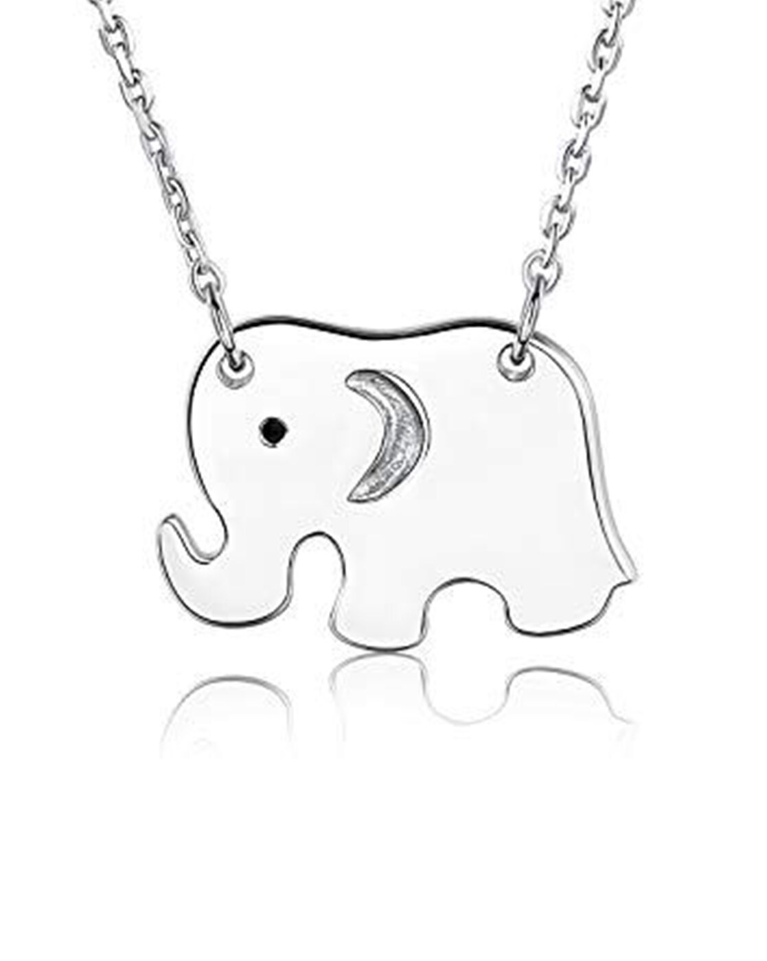 Silver Plated oxidised Brown Stone Studded Elephant Necklace – Silvermerc  Designs