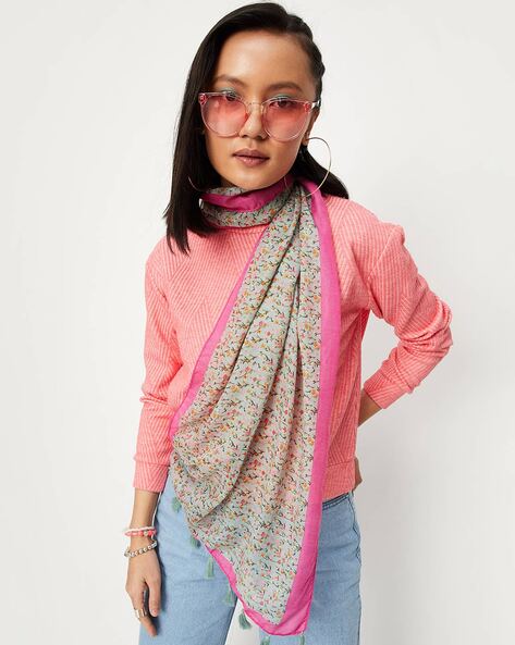 Leaf Print Polyester Scarf Price in India