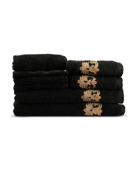 Black and gold discount decorative bath towels