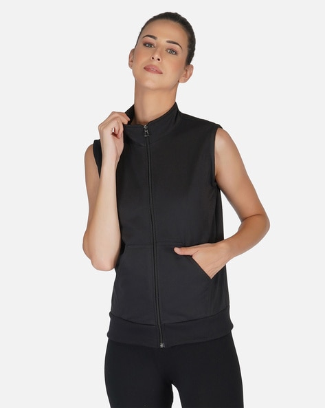 Buy online Black Solid Sleeveless Hooded Jacket from jackets and blazers  and coats for Women by Uzarus for ₹629 at 69% off | 2024 Limeroad.com