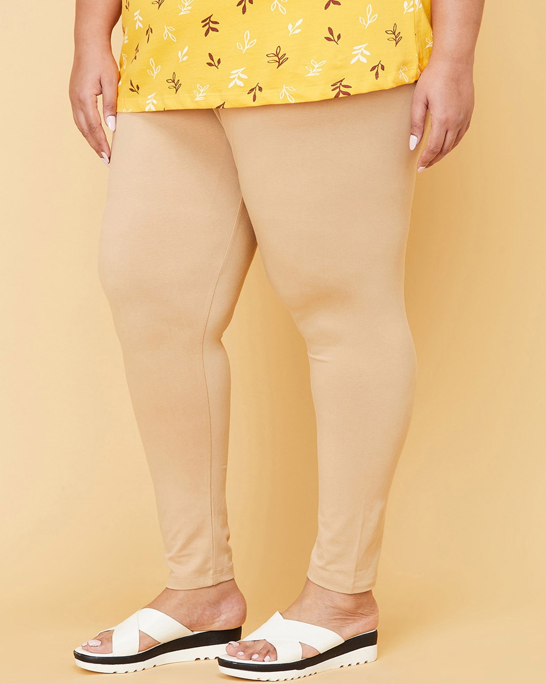 High Waist Ladies Yellow Cotton Lycra Leggings, Casual Wear, Slim Fit at Rs  185 in New Delhi