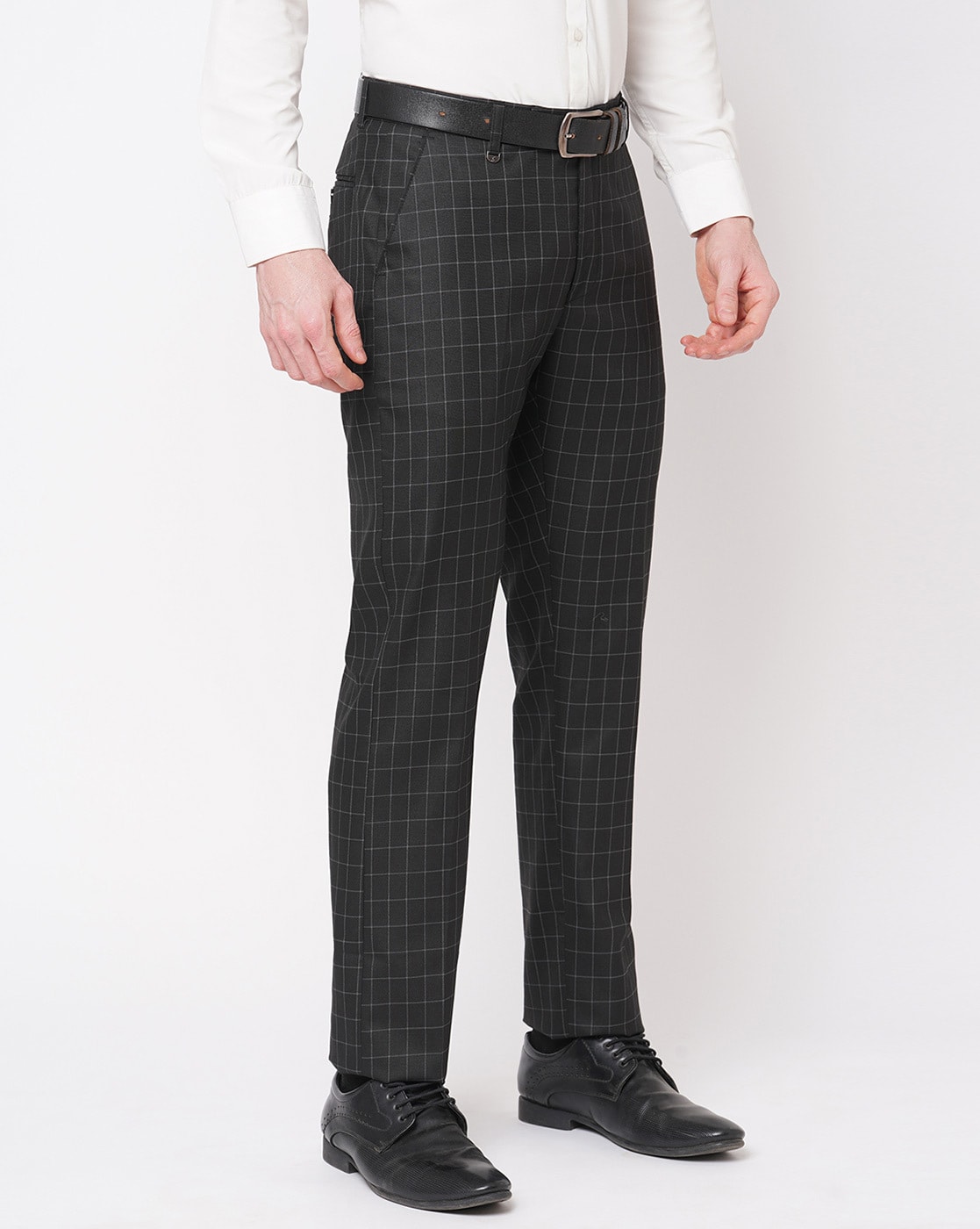 Check Formal Trousers In Black B91 Hash
