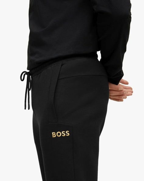 Black and gold boss tracksuit hot sale