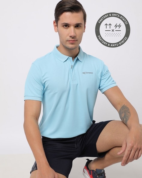 Regular Fit Logo Print Polo T-Shirt