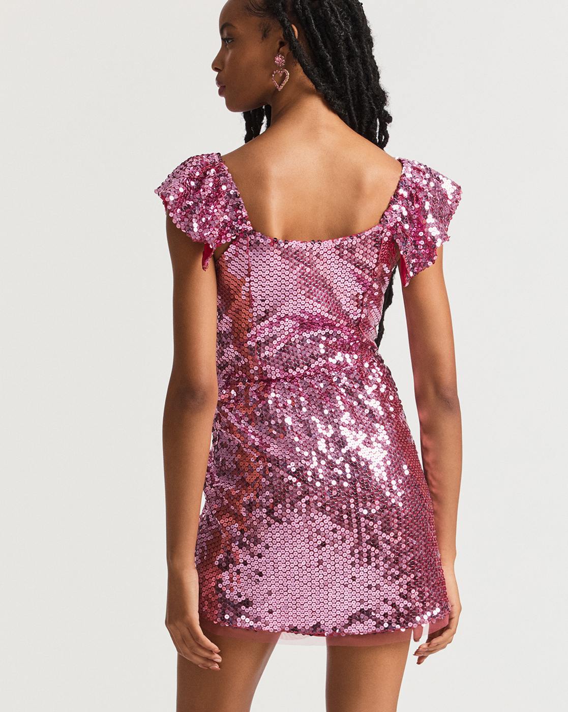 Pink sequin hotsell dress zara