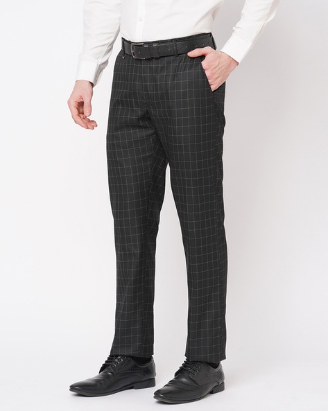 Buy JACK AND JONES Black Mens Slim Fit 5 Pocket Check Trousers | Shoppers  Stop