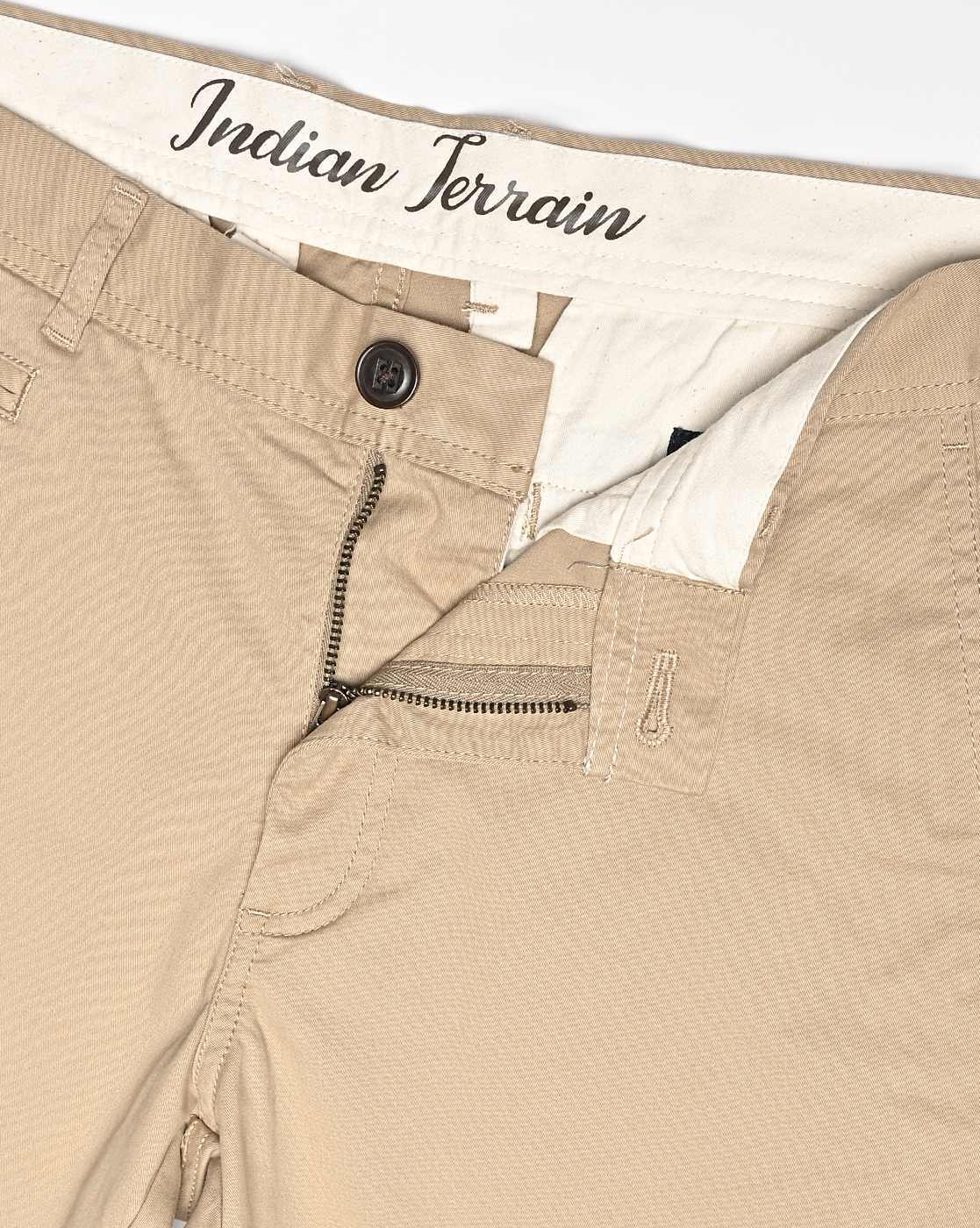 Buy Beige Trousers & Pants for Men by INDIAN TERRAIN Online | Ajio.com
